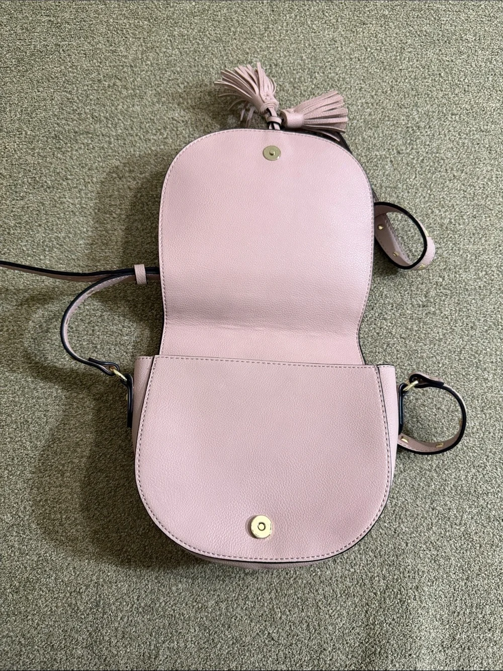 Victorias Secret Crossbody Bag Festival Pink Studded Tassels Adjustable Strap